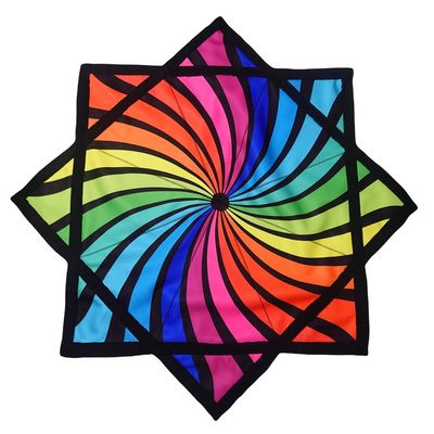 BVCY Flowstar Beginners Flow Star Spinning Cloth Easy to Rotate Sided Print Double Stitched Flow Toy Dapo Star Rainbow Vortex (R02-style3)