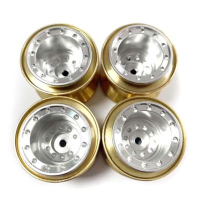 4Pcs Brass Clamp Ring Metal 1.0 Wheel Rim Wheel Hub for FMS FCX24 Max for SMA-sher 1/24 RC Crawler Car Upgrade Parts,2