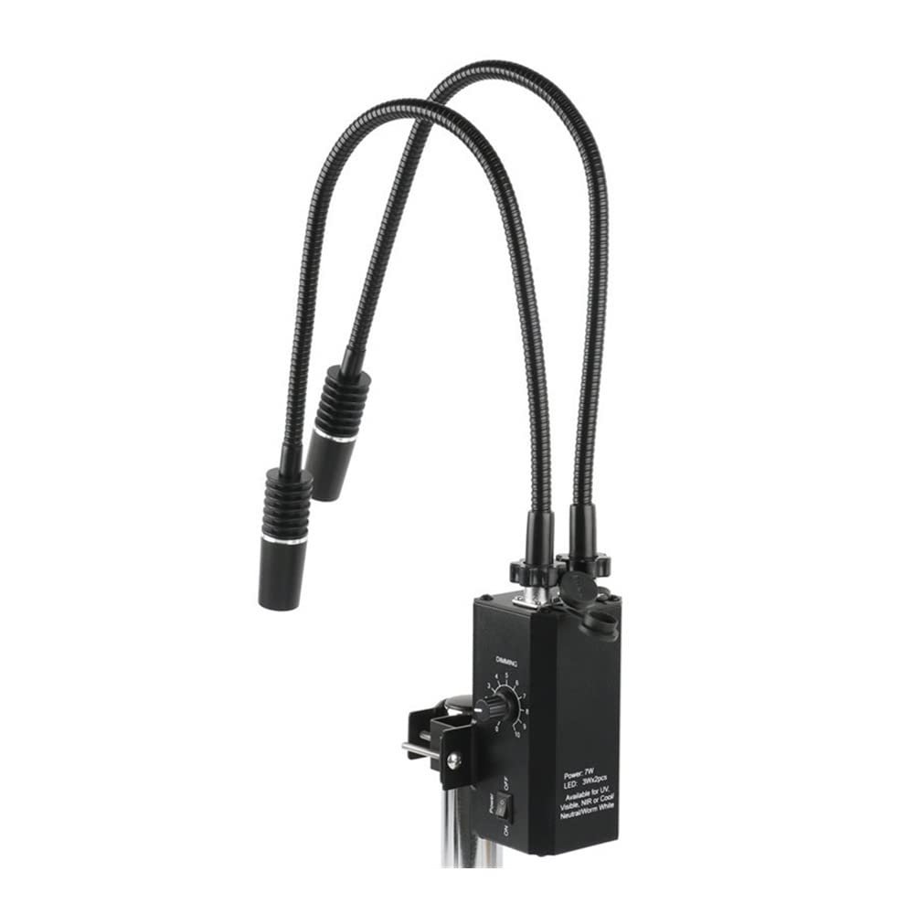 Microscope Kit 2 in 1/3 in 1 6500K 6W Microscope LED Gooseneck Light Industry Illuminator Lamp Spot Light Lamp Fill Light Lamp with 60 LED Ring Light Microscope Lens Adapters(2 in 1 C)
