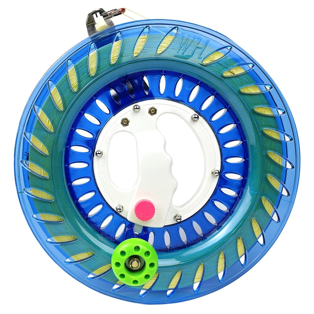 10.2 in Kite Reel Winder with Line, String Reel for Kids & Adults, Easy to Use String and Spool, it Comes with Durable Kite Thread and Connector (Dark Blue)