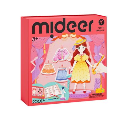 Mideer Paper Doll Kits, Reuseable Dress Up Paper Doll with Storage Box, DIY Dress Up Games for Girls Ages 4-7, Kids Fashion Design Kit with 240 Colorable Clothing Stickers and Dual Tip Colored Pencils