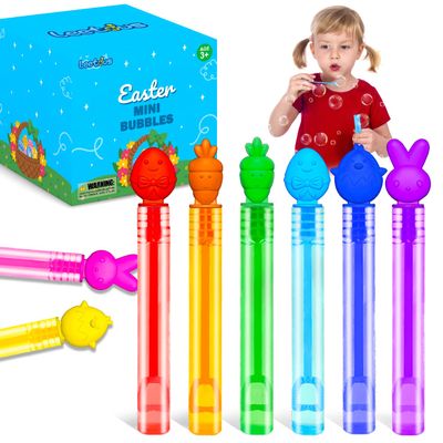 100 Pack Non Candy Easter Basket Goodie Bag Stuffers Fillers for Toddlers Bulk, Mini Bubbles Party Favor Supplies for Kids, Small Bunny Egg Toys Gifts Treats Trinkets Prize for Classroom Boys Girls