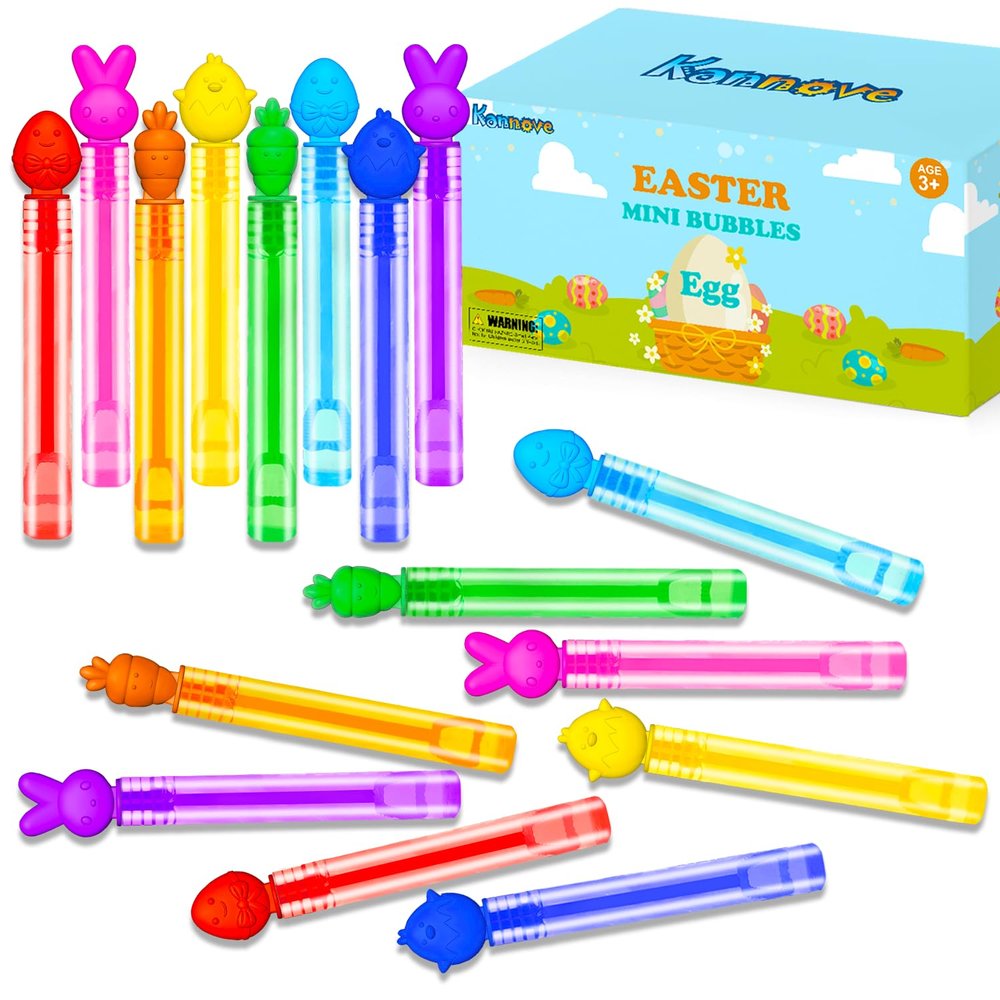 Bulk Easter Mini Bubbles Wands for Kids,200 Pack Easter Party Favors Toys for Toddlers,Non Candy Easter Basket Goodie Gift Bag Stuffers,Pinata Fillers Classroom Games Activities Prizes for Boys Girls