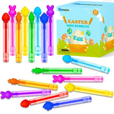 Easter Mini Bubbles Wands Toys Gifts Bulk for Kids,64 Pack Easter Party Favors Supplies for Toddlers,Easter Basket Goodie Gift Treat Bag Stuffers,Non Candy Classroom Prizes Pinata Fillers for Boy Girl