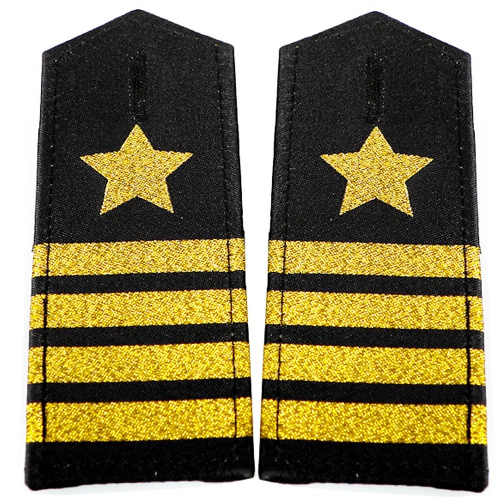 MOAIYU Policeman Costume Accessory Captain Star Stripes Shoulder Epaulettes Set Epaulet Shoulder Boards Security Uniform