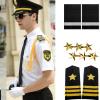 MOAIYU Policeman Costume Accessory Captain Star Stripes Shoulder Epaulettes Set Epaulet Shoulder Boards Security Uniform view 2