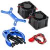 Metal Heatsink Double Motor Cooling Fan 6-12V 14600RPM for TRAXXAS X-Maxx 4985 1717 Motor, 1/5 ARRMA 6S 8S RC Cars, Blue view 2