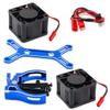 Metal Heatsink Double Motor Cooling Fan 6-12V 14600RPM for TRAXXAS X-Maxx 4985 1717 Motor, 1/5 ARRMA 6S 8S RC Cars, Blue view 3