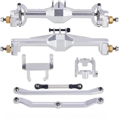 1/18 TRX4M Portal Axle,109.6g Aluminum CNC TRX4M Axle, Extended +10mm TRX4M Portal Axles with Two Servo Mount Options, for RC Crawler Car TRX4M Axle Upgrade Parts (Silver)