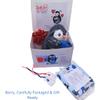 BelkVilo. Cute Plush Toy Penguin 11" Gift Set for Babies and Toddlers.  Blueberry Rattle Toy + Soft Matching Blanket  Gift with Gift Box, Red Ribbon & Dedication Card  Safe Embroidered Eyes view 2