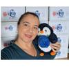 BelkVilo. Cute Plush Toy Penguin 11" Gift Set for Babies and Toddlers.  Blueberry Rattle Toy + Soft Matching Blanket  Gift with Gift Box, Red Ribbon & Dedication Card  Safe Embroidered Eyes view 3