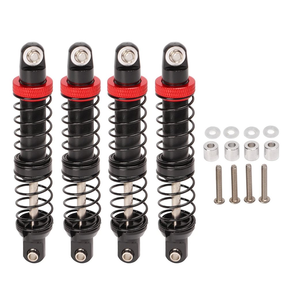 4Pcs RC Shocks Absorbers, Aluminium Alloy Adjustable Dual Section Spring Dampers for 1/10 RC Crawler Car (70mm)