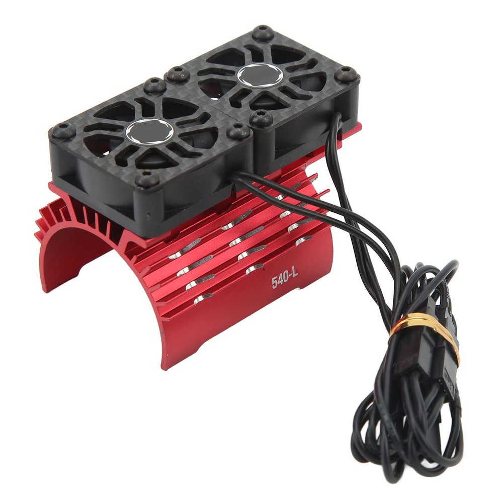 36mm RC Motor Cooling Fan with Heatsink, 28000RPM 8.4V Dual Fans RC Brushless Motor Heatsink Cover for 540 550 Motor (Red)