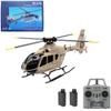 C123 RC Helicopter, 1:36 6CH EC135 Remote Control Helicopter for Adults, 2.4GHz RC Aircraft with 6-Axis Gyro, Inverted Flight, Altitude Hold, One Key Take Off/Landing (Champagne(2 Batteries) view 1