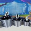 3pcs Articulated Skunk with Trash Can, 3D Printed Black and White Skunk, Tiny Animal Skunk Toy, 3D Printed Trash can, Skunk Toy, Trash Panda, Fidget ADHD Autism Toy AR004 view 3