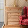 Waldosia 1:12 Scale Dollhouse Miniature Oak Dresser  5-Drawer Wooden Chest for Bedroom, Roombox, Booknooks and Dioramas Furniture view 2