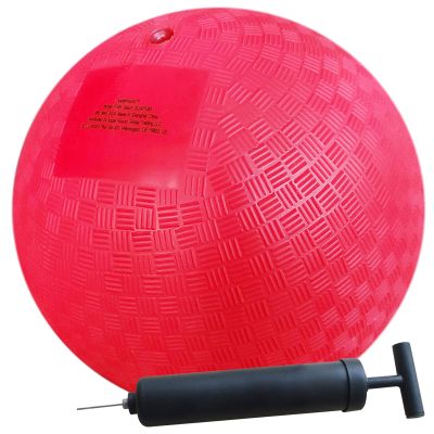 AppleRound 10-inch Playground Ball with Air Pump - Dodgeball, Handball, Kick Ball for Camps and Schools, (Red)