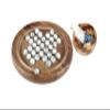 Hafi International Indian Wooden Solitaire Game Set  Natural Wood 9 Round Board with Marble Balls  One Player Brain Teaser Puzzle  Timeless Table Game for Adults & Families view 1