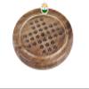 Hafi International Indian Wooden Solitaire Game Set  Natural Wood 9 Round Board with Marble Balls  One Player Brain Teaser Puzzle  Timeless Table Game for Adults & Families view 3
