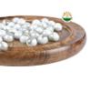 Hafi International Indian Wooden Solitaire Game Set  Natural Wood 9 Round Board with Marble Balls  One Player Brain Teaser Puzzle  Timeless Table Game for Adults & Families view 4