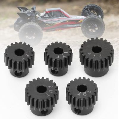 48P Pinion Gear Set 17T 18T 19T 20T 21T Metal Pinions Compatible with ECX 2WD 1/10 RC Hobby Car (Black)