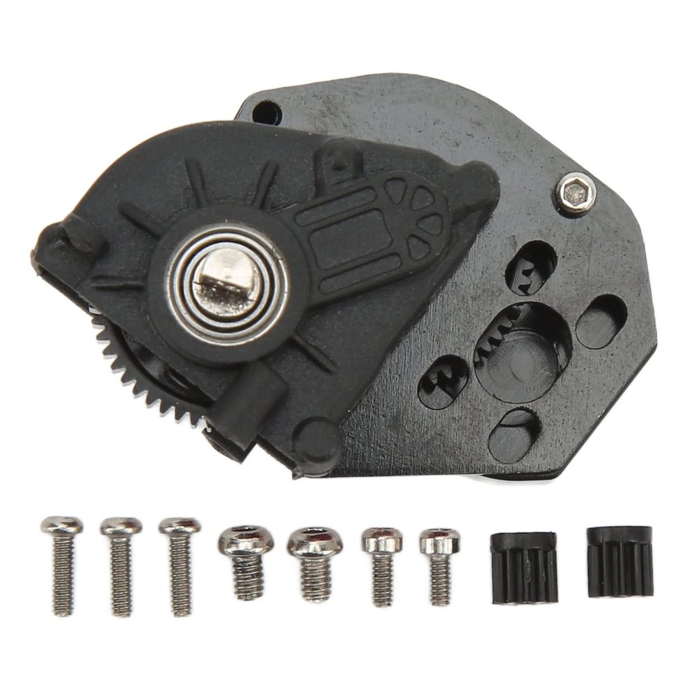 1/24 RC Car Gear Box, Aluminum Alloy RC Transmission Gear Box for Axial SCX24, Wear with Quiet Drive, for Climbing Vehicle (Black)