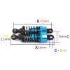 2 Pcs Oil Adjustable 65Mm Shock Absorber Damper for Rc Car 1/18 for WL-Toys A959 A969 A979 K929 for Hsp for Tra-xxas Losi for Tam-iya,Blue view 2