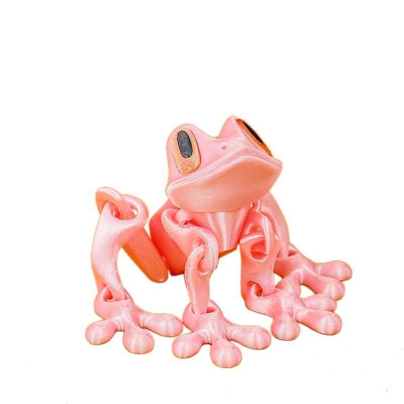 3D Printed Animal Frog Refrigerator Magnets Magnet Decor Articulated Toy for Fridge (Pink)