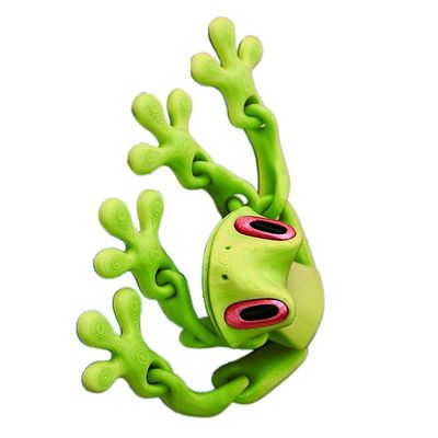3D Printed Animal Frog Refrigerator Magnets Magnet Decor Articulated Toy for Fridge (Green)