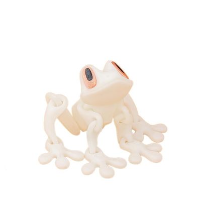 3D Printed Animal Frog Refrigerator Magnets Magnet Decor Articulated Toy for Fridge (White)