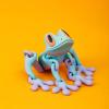 3D Printed Animal Frog Refrigerator Magnets Magnet Decor Articulated Toy for Fridge (Matte rainbow) view 2