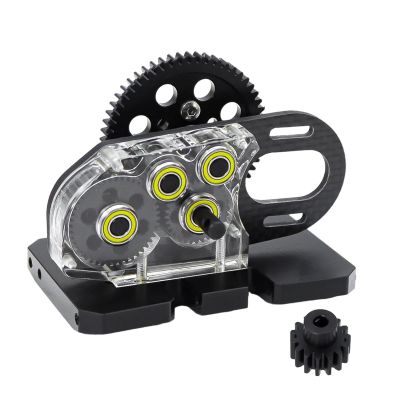 Acrylic Aluminum 2Low LCG Transmission Overdrive Gearbox Skid For 1/10 RC Crawler Cheater Rigs Capra SCX10 II III Upgrade replacement part(Carbon Fiber)