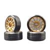 4PCs RC Drift Hub Tyre Set for MINI-D Z Q 1/28 AWD Rear-Drive RWD Model Race Remote Control Mosquito Car Modification(Champagne 12F) view 1