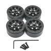 4pcs Metal Beadlock Wheel Hub Wheel Rim For WPL C14 C24 C34 C54 1/16 RC Car Upgrade Parts Accessories replacement part(Black) view 1