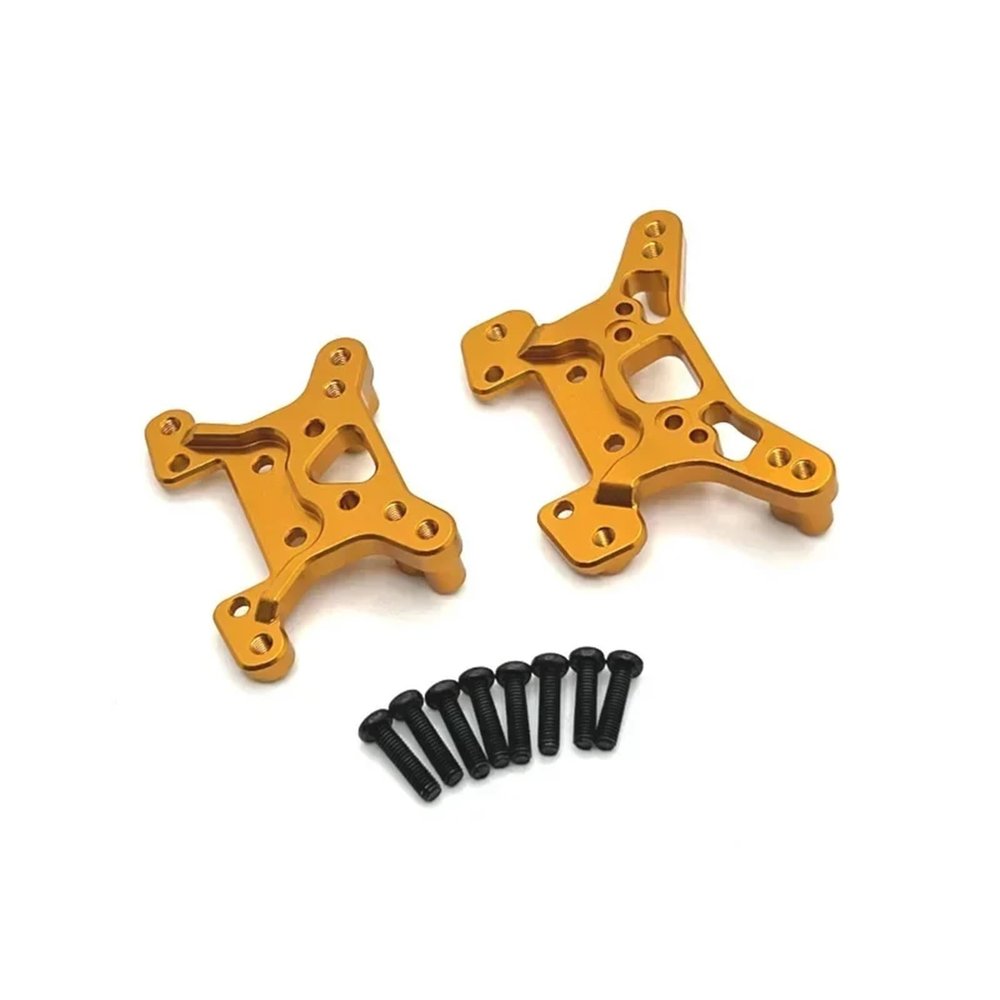 For Wltoys 144001 144010 144016 144018 124017 124019 124007 124008 124010 Metal Front Rear Shock Tower Plate RC Car Upgrade Parts replacement part(Yellow)