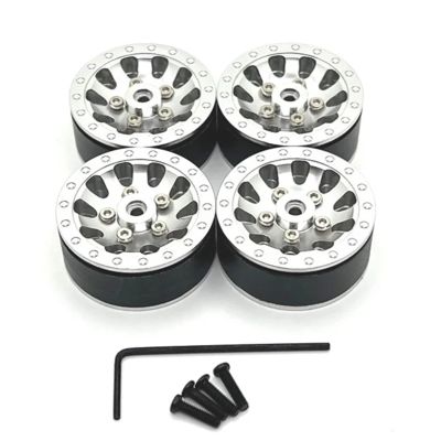 4pcs Metal Beadlock Wheel Hub Wheel Rim For WPL C14 C24 C34 C54 1/16 RC Car Upgrade Parts Accessories replacement part(Silver)