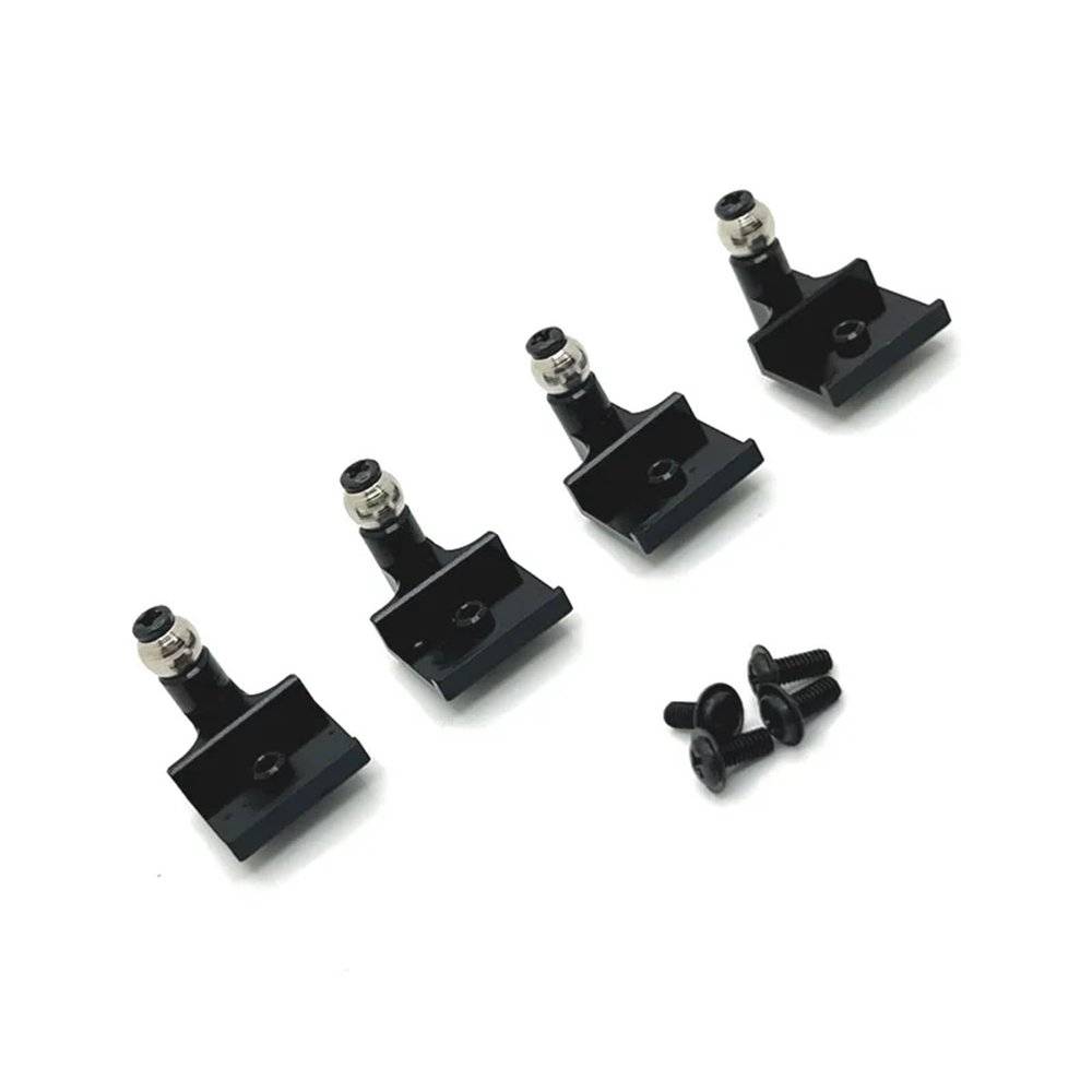 4Pcs WPL C64-1 Metal Front Rear Shock Tower Shock Bracket Mount For 1/16 C64 RC Car Aluminum Upgrade Parts replacement part(Black)