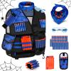 Lehoo Castle Kids Tactical Vest Kit for Nerf Guns for Boys Girls, with 30 Refill Darts, Dart Pouch, Tactical Mask, Reload Clips, Wrist Band and Protective Glasses view 1