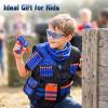 Lehoo Castle Kids Tactical Vest Kit for Nerf Guns for Boys Girls, with 30 Refill Darts, Dart Pouch, Tactical Mask, Reload Clips, Wrist Band and Protective Glasses view 2