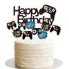 13 Pcs Video Game Cake Topper,Game Controller Happy Birthday Cake Topper, Black Gamepad Cake Toppers for Game Themed Parties Birthday Party Cake Toppers view 3