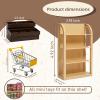 180Pcs Mini Shopping Cart Playset - Pretend Grocery Dollhouse Accessories Toys with Miniature Cash Register, 2 Fruit-Veggie Stands, 3 Shelves, 100+ Play Food - Educational Role Play Toys for Toddlers view 3