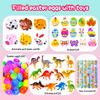 318 Pcs bulk filled Easter Egg with toys inside for kids, 100 sets plastic Easter egg Filled with toys Easter egg fillers basket stuffers for Kids Boys Girls stuffed Easters eggs self pre filled view 2