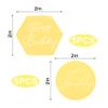 10 Pcs Acrylic Happy Birthday Cupcake Toppers, Round Gold, Hexagonal Gold Mirror Cake Topper for DIY Cupcake Decoration Birthday Party Decor view 2