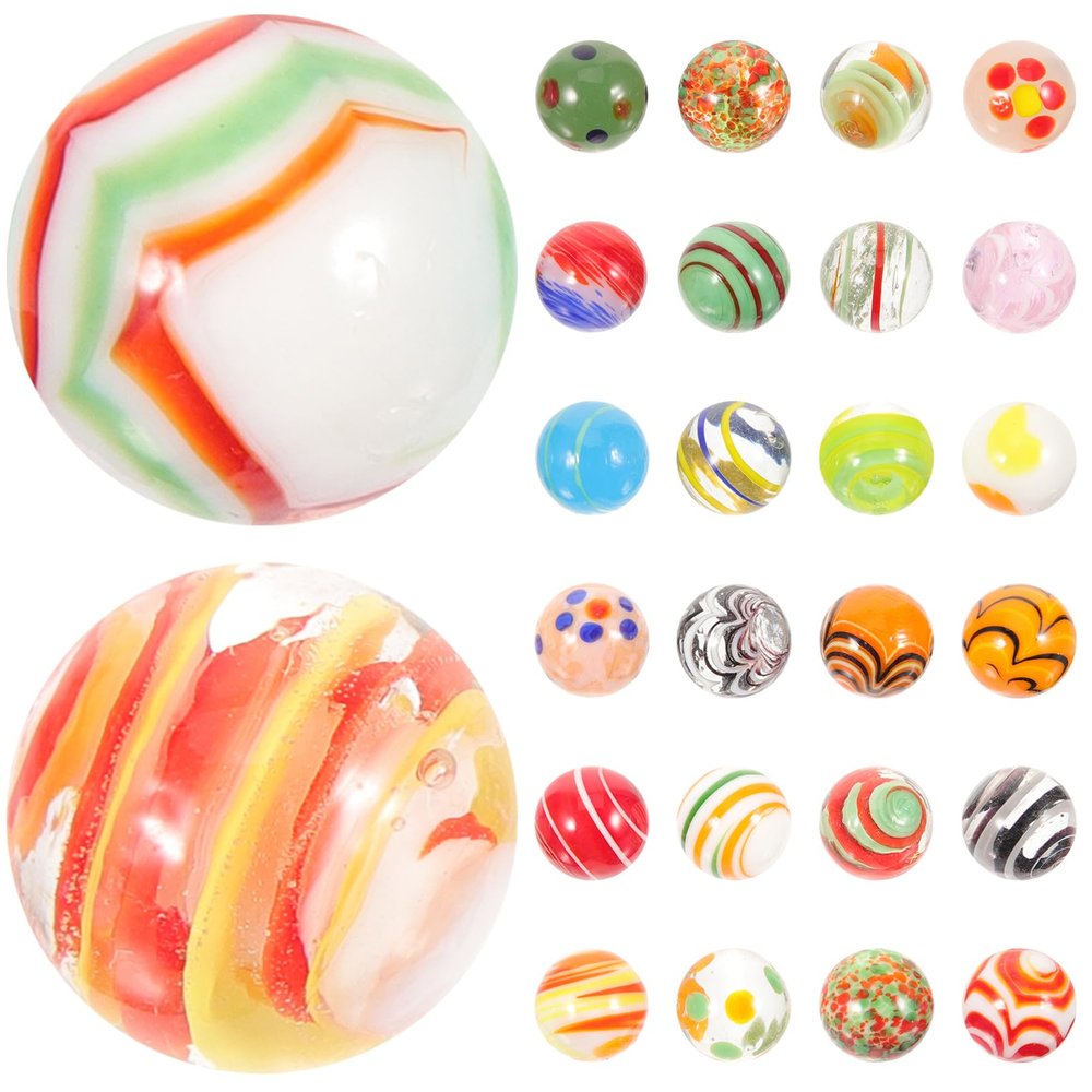 Hemoton 30pcs Glass Marbles for Fish Tank Decoration Sturdy Handmade Glass for Play and Craft for Boys and Girls Marble Games and Aquarium