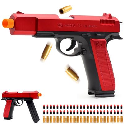 DaoDaoZhu Soft Bullet Toy Gun Pistol with Shell Ejecting for Indoor/Outdoor Shooting Games, Halloween Costume Fake Prop Gun Model, Educational Play Toy Guns, Christmas/Birthday Gifts (Red)