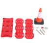 RiToEasysports Plastic RC Car Sand Ladder, Simulation Fuel Recovery Board with Model Car Three Piece Set for RC (red Orange view 1