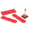 RiToEasysports Plastic RC Car Sand Ladder, Simulation Fuel Recovery Board with Model Car Three Piece Set for RC (red Orange view 3