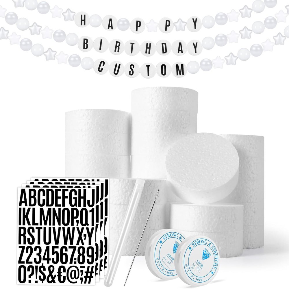 GOGOSO 100pcs White Shape Ball Pit Balls with 24pcs Foam Circles