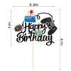 13 Pcs Video Game Cupcake Toppers Video Game Happy Birthday Cake Topper, for Game Themed Parties Birthday Party Cake Toppers view 3