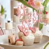 12 Pcs Oh Baby Cupcake Toppers, Pink Glitter Cake Topper for Baby Shower Party Cake Decoration Kids Birthday Party Cake Decorations Supplies view 4
